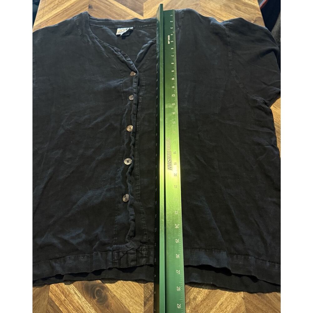 Cc Collection Top Linen Button Up Boho Peasant Mi… - image 6